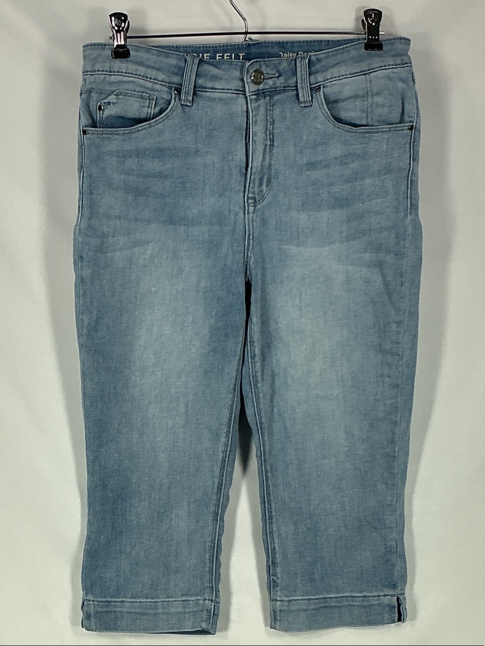 Laurie Felt Daisy Denim Cropped Capri Jeans Light Wash Blue Size 4 Stretchy